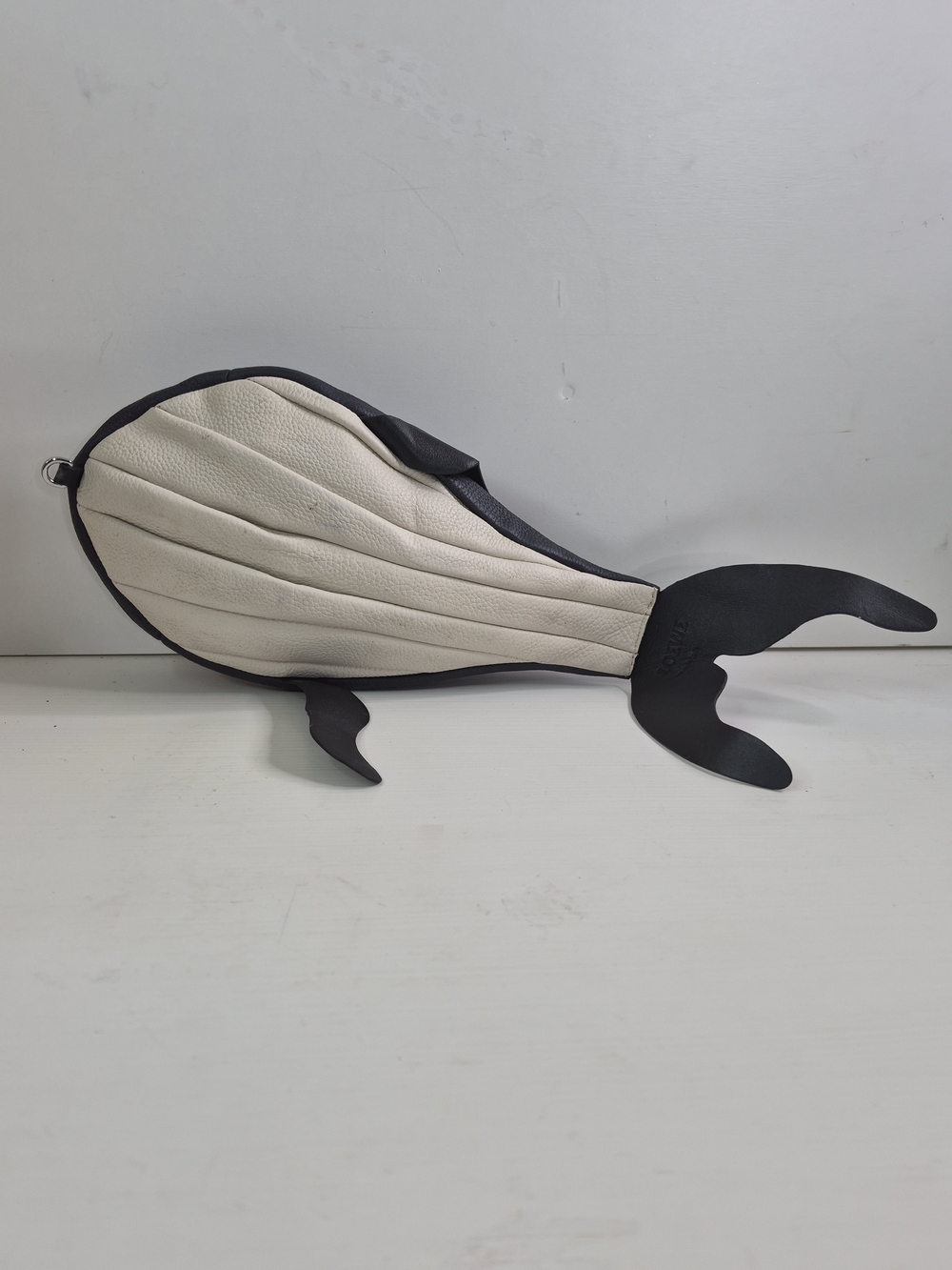 Loewe Whale-Shaped Pouch in White and Black